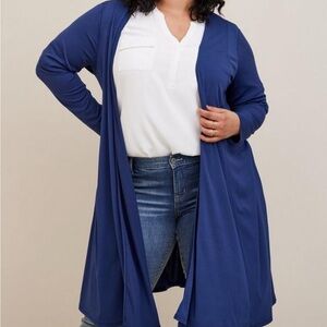 Crepe open front duster